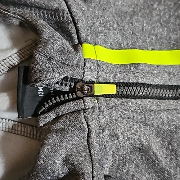 Athletic Works Size 12 Months Gray Zippered Hoodie with Pockets Used - Picture 5 of 13